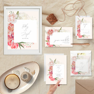 Ombré Floral Botanical Elegant Wedding Invitation