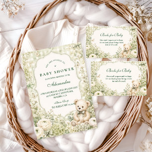 Enchanted Green Teddy Bear Baby Shower Napkins