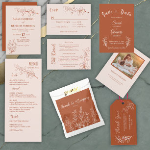 Simple Boho Floral Wedding Seating Chart Cards 
