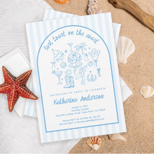 Last Toast on the Coast Blue Beach Favorites Square Sticker