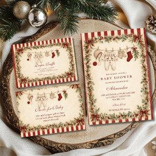 Classic Santa Christmas Baby Shower Foam Board