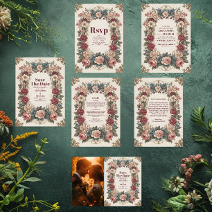 Photo Royal Victorian Whimsical Floral Wedding  Save The Date