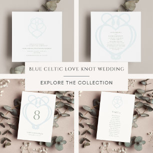 Blue Irish Swan Love Knot Wedding Save The Date