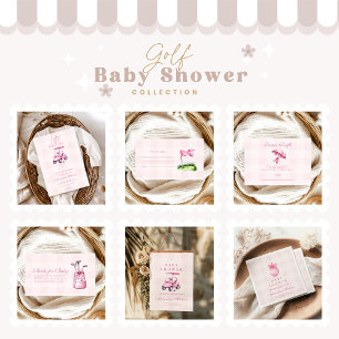 Pink Girl Golf Baby Shower  Invitation