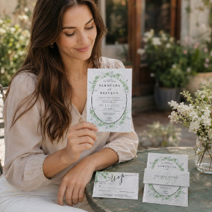 Eucalyptus Greenery budget Rehearsal Dinner Flyer