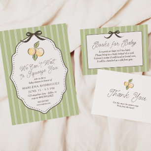 Can't Wait to Squeeze You Green Lemon Baby Shower  Invitation
