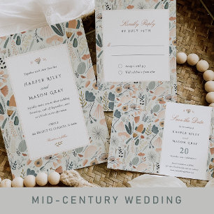 Mid-Century Modern Save the Date Wedding Invitation