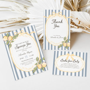 Can't Wait to Squeeze You   Citrus Baby Shower Thank You Card