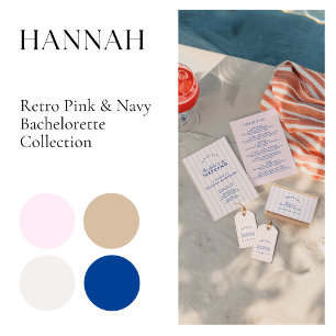 Retro Modern Bachelorette Pink Paper Napkins