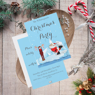 Santa can't Skate Christmas Party Snacks  Pedestal Sign