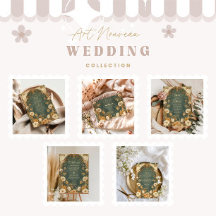 Romantic Floral Frame Art Nouveau Wedding Save The Date