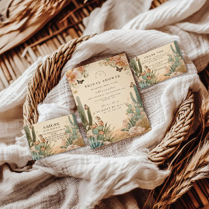 Boho Desert Cactus Bridal Shower Invitation