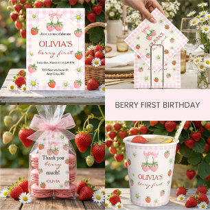 Berry 1st Birthday Strawberry Invitation