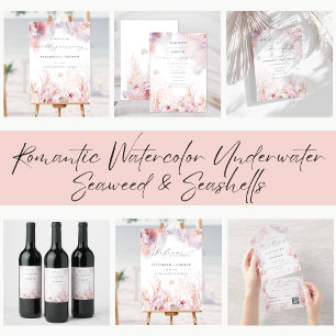 Elegant Underwater Seaweed Coral Wedding Welcome Foam Board