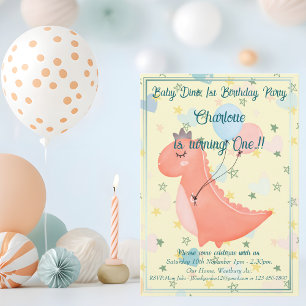 Baby Dino Birthday Party Poster