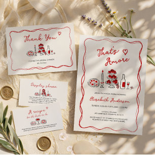 That’s Amore Hand Drawn Italian Red Bridal Shower  Invitation