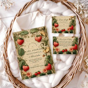 Strawberry Cottagecore Baby Shower Napkins