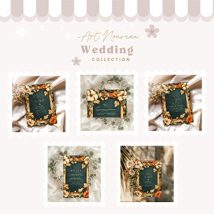 Golden Autumn Art Nouveau Wedding Foam Board