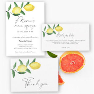 Lemon Baby Shower Mama's Main Squeeze Invitation
