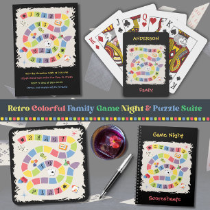 Retro Colorful Board Game Score Snack Win Paper Plates