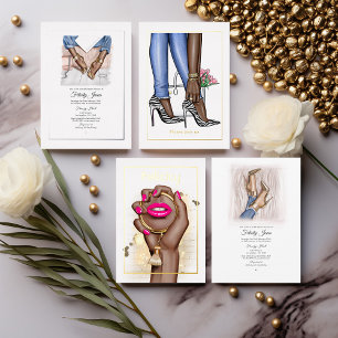Glam Chic Fashion Bridal Shower Foil Invitation