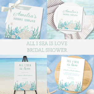 All I Sea Beach Ocean Bridal Shower Welcome Foam Board