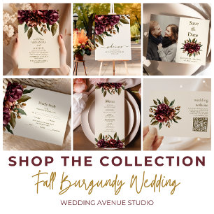 Boho Autumn Wildflower Botanical Wedding  Invitation