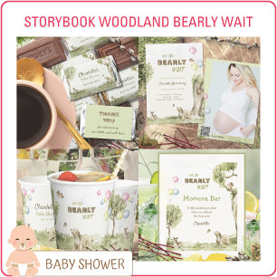 Storybook Woodland Momosa Bar Bearly Wait Poster