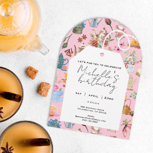 Garden Flowers Chic Blue Tea Birthday Party Paper Plates