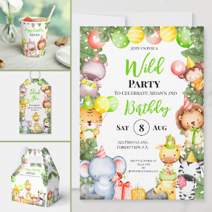 Safari Animals Kids Birthday Party  Banner