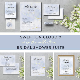 Bride on Cloud 9 Pastel Blue Girly Bridal Shower Invitation