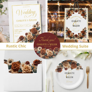 Rustic Chic Floral Wedding Paper Plates