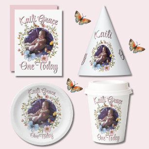 Girl's 1st Birthday Spring Butterfly  Toddler T-shirt