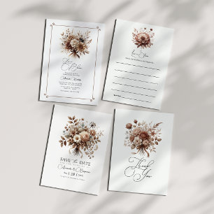 Love in Bloom Mocha Mousse Floral Bride to Be Advice Card