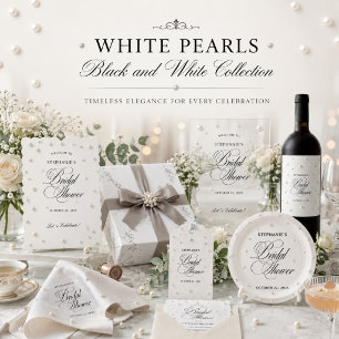 Black Pearl Bridal Shower Invitation · Luxury 