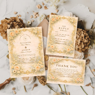 Romantic Baroque Garden Wedding Invitation