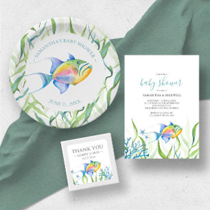 Tropical Fish Baby Shower Paper Plates