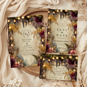 Autumn Enchanted Forest Lights & Blooms Invitation