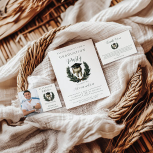 Gold Laurel Tooth Graduation Party Thank You Card