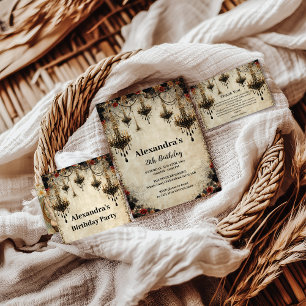 Gothic Chandelier Roses Birthday Napkins