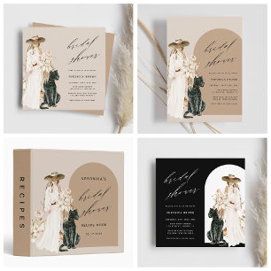 Safari Wild Leopard Boho Lady Bridal Shower Square Invitation