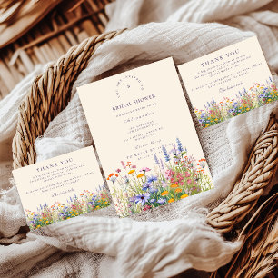 Simple Wildflowers Botanical Garden Bridal Shower Invitation