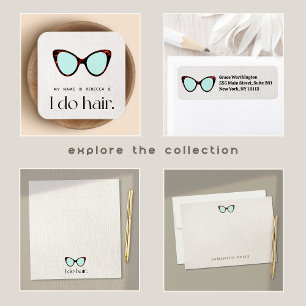 Hair Stylist 60's Retro Sunglasses Square Square B Square Business Card