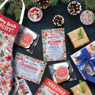 Whimsical Christmas Cookie Exchange Party Invitation
