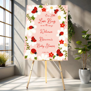 Love bug daisies cute ladybug baby shower favor classic round sticker