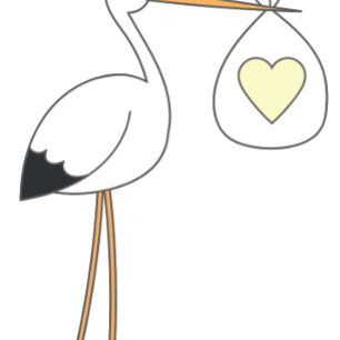 Cute Stork Baby Shower Mod Blue Boy Invitation