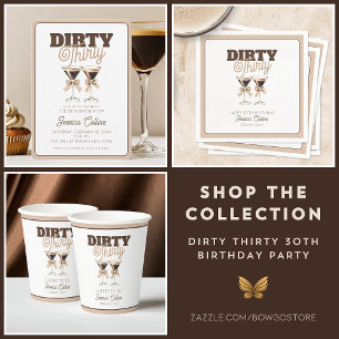 Dirty Thirty Cocktail Espresso Brown 30th Birthday Seltzer Can Cooler