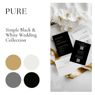 Modern Minimalist Black Wedding Dinner Menu