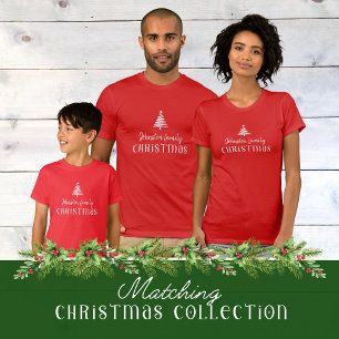 Custom family Christmas tree simple modern T-Shirt