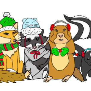 Cute Woodland Creatures Themed Christmas Card